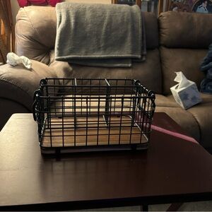 Black Wire Silverware Basket